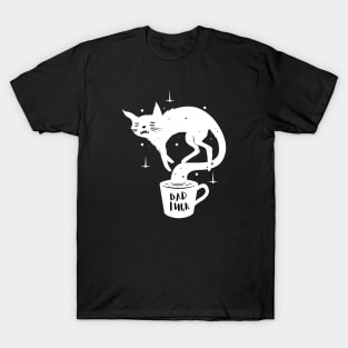 Bad luck, Black cat with coffee T-Shirt